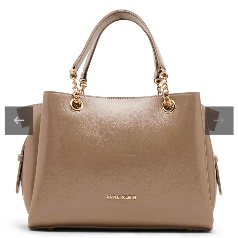 Anne Klein Bunnie Texture Shoulder Bag in Beige Tan Leather Tote Bag - Picture 13 of 13